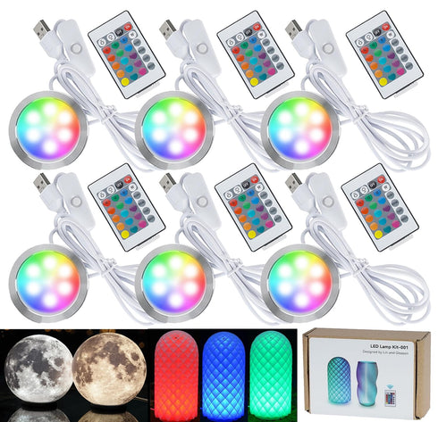6PCS Remote Control RGB LED Lamp Kit 001 with Power Off Color
