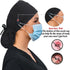 IRIS CRAFT Satin-Lined Scrub Cap with with Ponytail Pocket, Cotton Scrub Medical Nurse Hat with Sweatband Elastic Tie