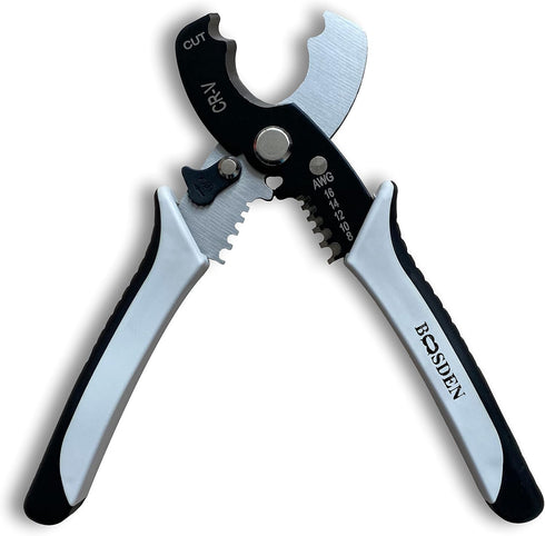 Wire Cutters Stripper, BOOSDEN 8 inch Cable Cutters, Precision Wire Stripper, Heavy Duty Cable Cutting Pliers