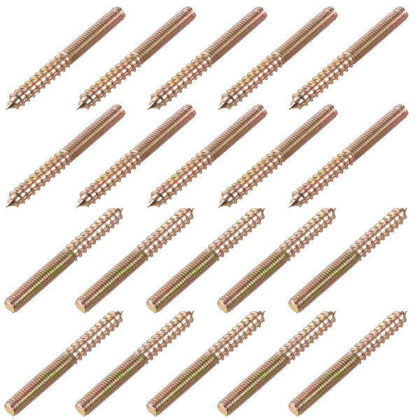 uxcell M6 Hanger Bolts Length 2-3/8"(60mm) Double Headed Bolts Self-Tapping Screw for Furniture Legs 20pcs