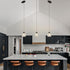 1-Light Weesalife Crystal Chandeliers for Dining Room Lights Fixture Over Table, Black Modern Pendant Light