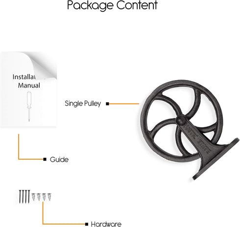6.75 Inch Rustic State Halat Cast Iron Vintage Industrial Wheel Farmhouse Wall Mount Pulley Diameter for Custom Make