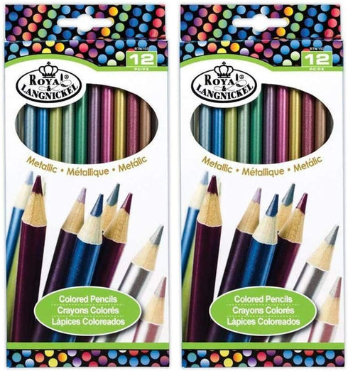 Metallic Colored Pencils-12/Pkg by ROYAL BRUSH