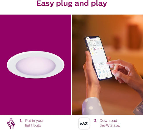 5-6 Inch 1-Pack, 1150 Philips Smart Retrofit Recessed Downlight Lumens, LED Color Changing Lights, Connects to Wi-Fi