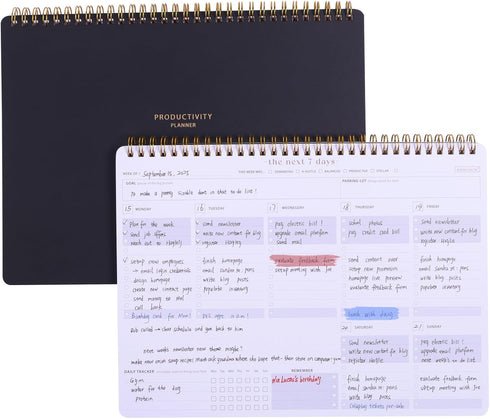 Weekly Planner Notepad, Minimalist 7-Day To Do List, 54 Sheets Dashboard Desktop Planner for Productivity