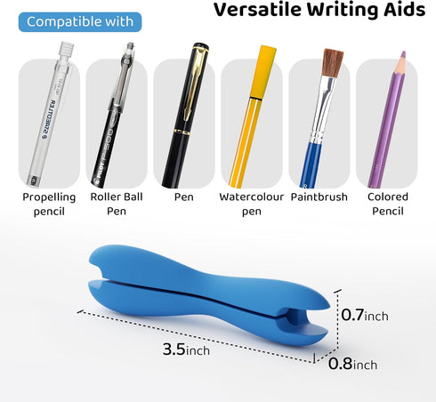 ELETIUO Adults,6-Pack Pencil Grips for Kids and Silicone Holders for Handwriting,Drawing,and Coloring,Ergonomic