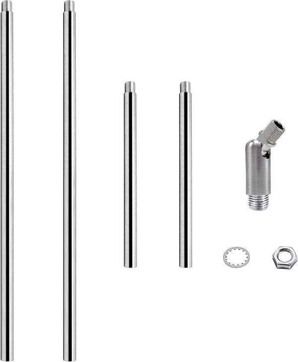 ECUDIS Pendant Stem Extension Rod Kit 1/8-IP Threaded 3/8" Diameter Downrods with 180