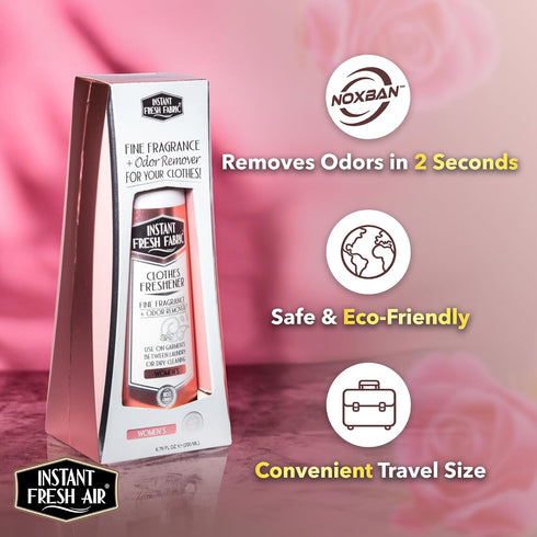 Clothes Freshener Spray & Deodorizer Odor Eliminator - Works Instantly with Noxban - Fine Fragrance Fabric Refresher