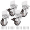 Nefish Side Mount Casters, 2 Inch L-Shaped Small Rubber Caster Set of 4, 360 Degree Plate Swivel, 600 LBS Capacity