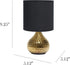 Simple Designs Mini Hammered Texture Gold Drip Table Lamp - LT2073-GDB with Black Shade for Home Decor