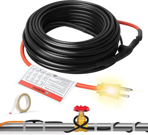 Intelligent Pipe Heat Cable, 9Ft, 120V, Self-Regulating Heating Cable for Metal and Plastic Home Pipes, Energy-Saving