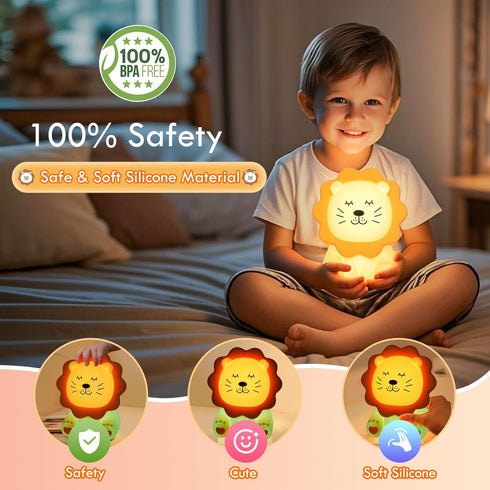 Nawchedo 7 3 Dimmable, Night Light for Kids, Colors Soft Silicone Kids Night Light with Level Rechargeable Anti-glare