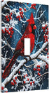 HTSAHKV 3 5 Inch Winter Cardinal Red Bird Wall Plate Light Switch Cover Single Gang Outlet Faceplate Print Plate Cover