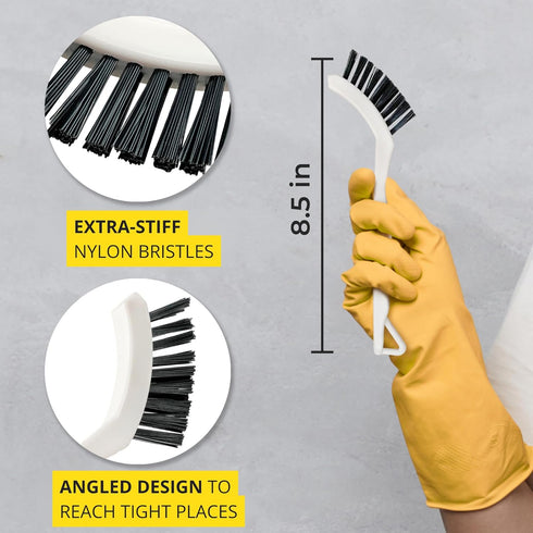 6-Pack Set Grout Cleaner Brush Scrub - Stiff Bristle Scrubbing & Detail Cleaning Brushes for Household Use on Bathtub