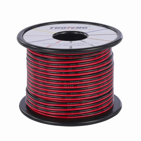 22awg 100 22 2 12V/24V TUOFENG Electrical Wire ft Gauge Led Wire Pin Extension Cable Wire Red Black Wires DC Cable