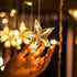 138 8.2ft 3.2ft 8 Dazzle Bright Ramadan Curtain String Lights, LED x Warm White Star Moon Lighting Modes Fairy Lights