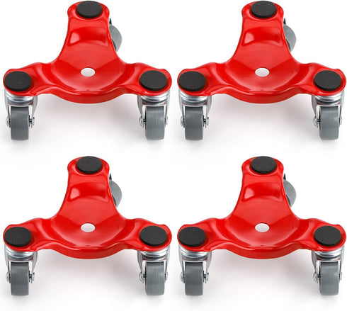 ZEAYEA 4 Pack Steel Tri-Dolly, 200 lbs Load Capacity 3 Wheel Mover's