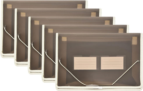 Expanding File Folder Document Organizer, Waterproof Transparent Document Bag, 2.8" Expansion, 5 Pack for Home School