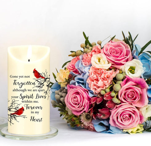 LED Memorial Candles for Loss of Loved One, Sympathy Flameless Candles for Prayers (Bird, 3 x 6 Inch)