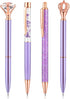 BESARME 4 Pcs Purple Pens Set, Mother's Day Gifts for Women Girls, Crystal Diamond Fancy Pens