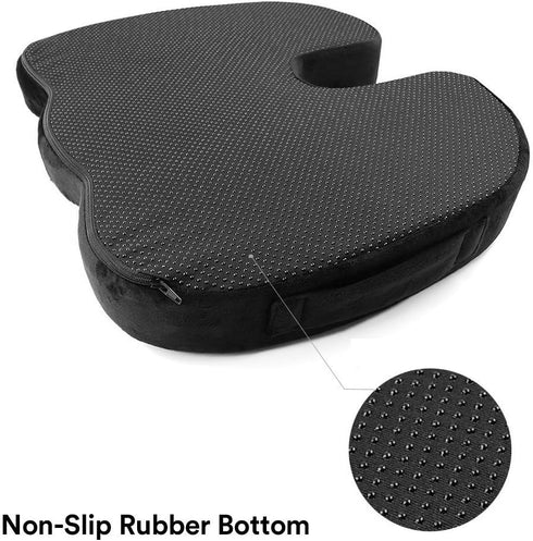 Tailbone Upgraded Memory Foam Seat Cushion, for Sciatica, Back, Hip, and Pain Relief, Firm Comfortable, Support
