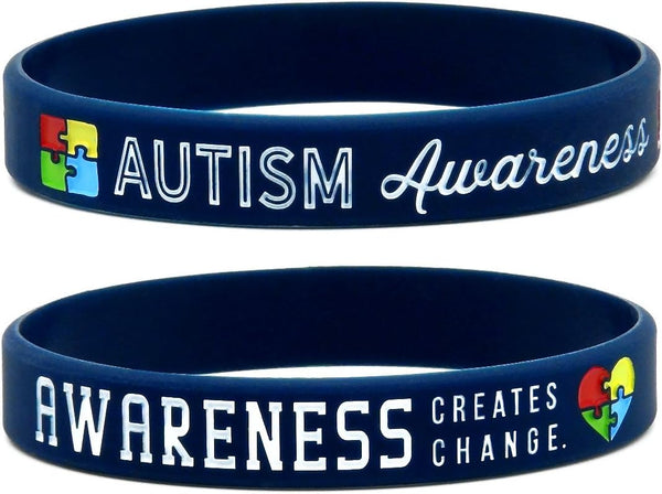 Inkstone Autism Awareness Bracelets - 6-Pack Silicone Wristbands in Adult Unisex Size