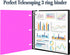 Telescoping 3 Ring Binder, 4PCS, Portable Plastic Binder with Foldable Front Cover, Holds 8.5" x 11" Paper