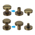 PATIKIL 50 Sets Chicago Screws, 8mm L Slotted Binding Post Rivets Brass Fasteners for Leather Belt Scrapbook Albums,