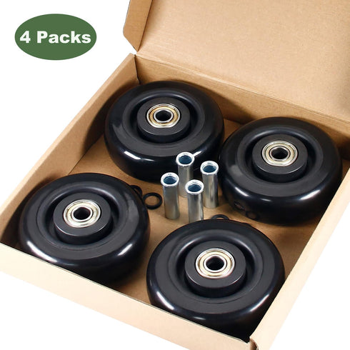 4" 1.26" 4 Inches 3/8" x Push Cart Wheels PU Caster Wheel Workbech Wheels, Grocery Cart Wheels, Replacement Just Wheels