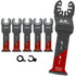 Oscillating Saw Blades for Wood, 6 PCS Multitool Blades for Wood, Plastic, Curved Edge Long Power Tool Blades