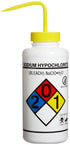 SP Bel-Art Safety-Labeled Sodium Hypochlorite (Bleach) Wash Bottles, 1000ml (32oz), Polyethylene, Pack of 4