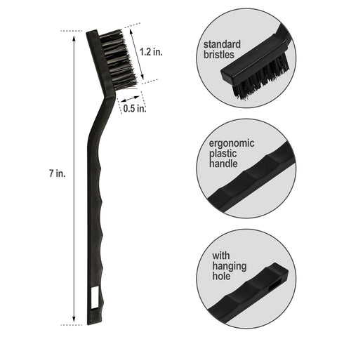 generic 6Pcs Set, Wire Brush Stainless Steel/ Brass/ Nylon Bristle Brushes for Cleaning Rust, Scratch Wire Brushes