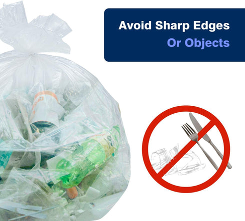 7-10 24'' 24'', 1000 Count, Commercial Gallon Clear Trash Can Liners, x Wholesale High Density Garbage Bags for Office