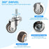 1 Inch 4 Pack 360 M6 15mm 99 Lbs PATIKIL Mini Stem Casters, Low Profile TPR Threaded Swivel Caster Wheel Degree