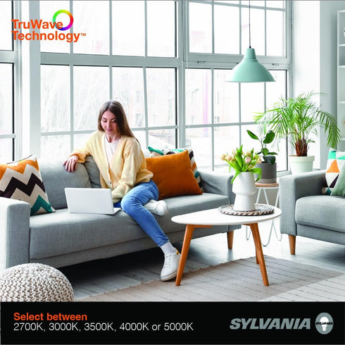 A19 Bulb, 9W 60W, 5 2700/3000 3500/4000 5000K, Dimmable, 800 (42109) 2 Count (Pack 1) Sylvania TruWave LED Light = CCT
