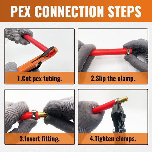 SUNGATOR 1/2 Inch 90 Degree Elbow PEX Fittings, No Lead Brass Crimp for Plumbing Jobs (12-Pack)