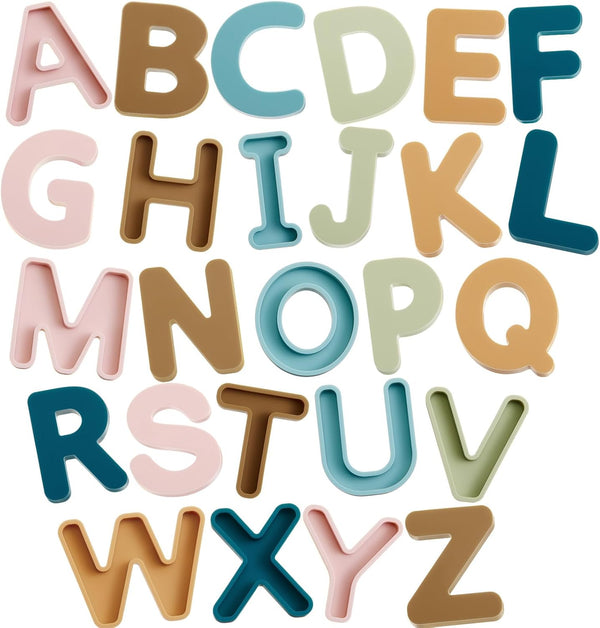 VioraWhite 26 Pcs Food Grade Silicone ABC Letters ( CPC Certified) Soft Children