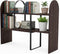 Maplefield Desk Hutch Expandable Shelf Organizer, Walnut Finish, Engineered Wood Desktop Storage