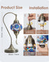 Yarra-Decor Turkish Moroccan Mosaic Table Lamp with Bronze Base, Handmade Tiffany Mosaic Glass Bedside Lamps