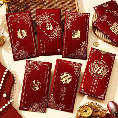 DEUDSORY 24Pcs Red Chinese Festive and Luck Money Red Envelope, Suitable for Wedding
