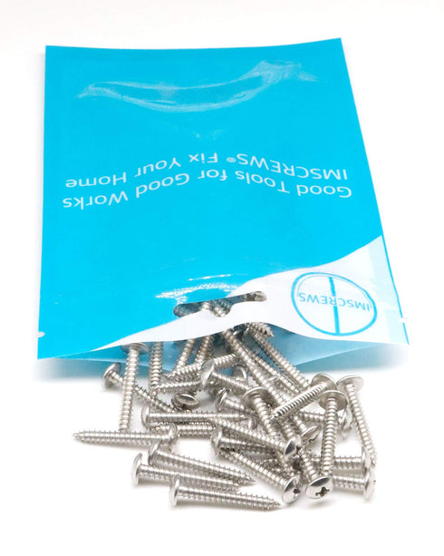 200Pcs #6 x 1 Truss Head Phillips Wood Screws, Stainless Steel 304 Self Tapping Screws by IMSCREWS