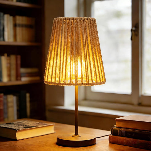 Wenceda 6 Sets Pcs Rattan Chandelier Lamp Shades Wicker Lampshades Replacement for Table Lamps,Ceiling Lights,Pendant