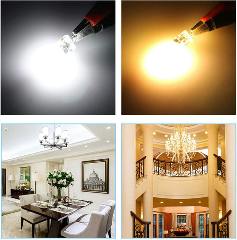 Lxcom Lighting G4 LED Bulb 12V Bi-Pin Base - 1.5W LED COB Light Bulbs (10 Pack)