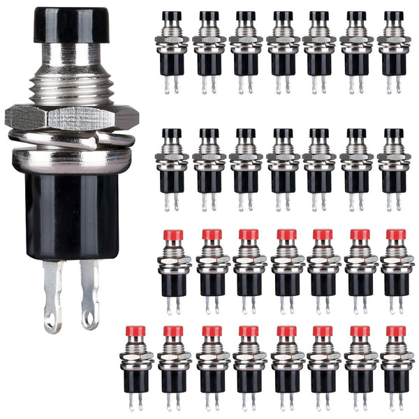 Clyxgs Momentary Push Button Switch, SPST Normal Closed NC Switch 2 Pin Mini Micro 1A 250V AC, 30 PCS