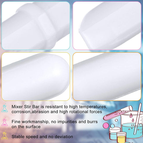 Magnetic Stir Bar White Stir Rod Magnetic Stir Plate with Ring Shape Magnet Stirrer Mixer Stirring Bar for Laboratory (16 Pieces,35 mm/ 1.38 Inch)