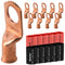 SELTERM 10pcs - 2 Awg - 1/2" Stud Battery Lugs, Ring Terminal Connectors with 12pcs Heat Shrink Tubing Kit