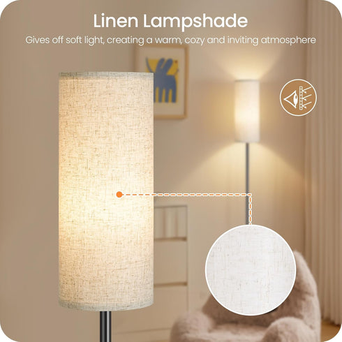 Set 2 Dimmable 2 64.4Modern Bulb 3000K-6500K, E06LDP205W1 of Floor Lamps for Living Room with Remotes and Foot Switch