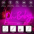 Fespcj 5V15.7 "X7.9"Pink Reusable Oh Baby LED logo for partiesBirthday Graduation Adult GiftFestival decorationDaily