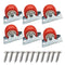 1 Inch Rigid No-Swivel Plate Casters Small Rubber Wheels for Furniture and Workbench 6 Packs (Free Screws)