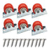 1 Inch Rigid No-Swivel Plate Casters Small Rubber Wheels for Furniture and Workbench 6 Packs (Free Screws)